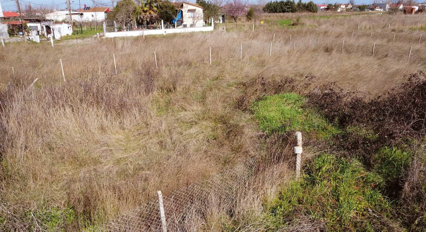 Αγροτεμάχιο από μπροστά με σπίτια στο βάθος-Προβατίδης μεσιτικά