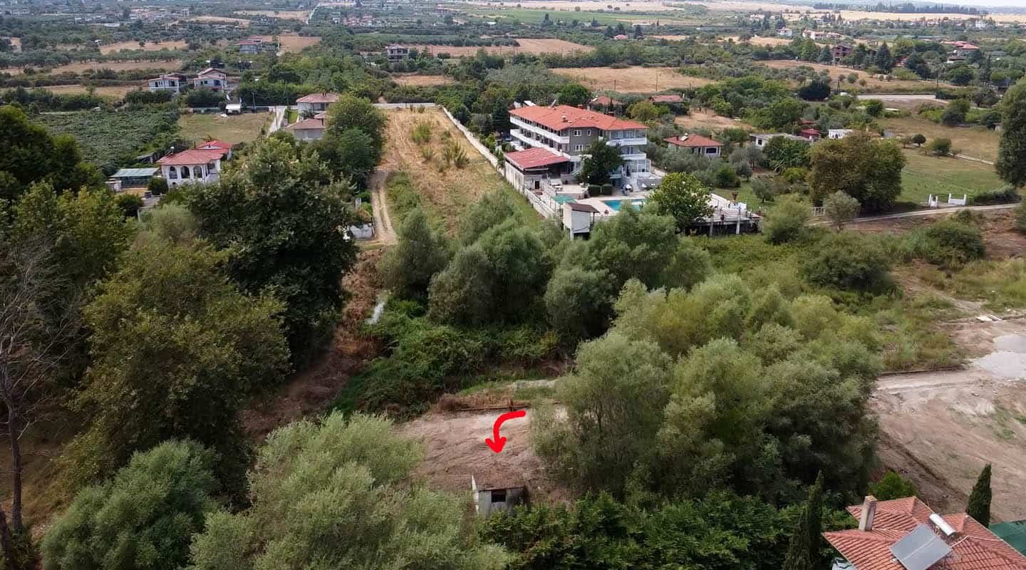 Προβατίδης μεσιτικά Πλακα Λιτοχώρου-Λεπτοκαρυά Παραθαλάσσιο αγροτεμάχιο θέα από ψηλά με φόντο τον Όλυμπο