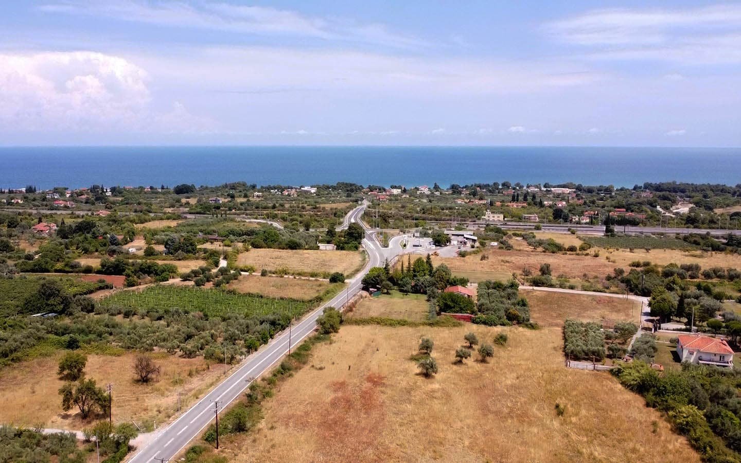 Προβατίδης μεσιτικά Πλάκα Λιτοχώρου θέα από ψηλά από το αγροτεμάχιο στην θάλασσα