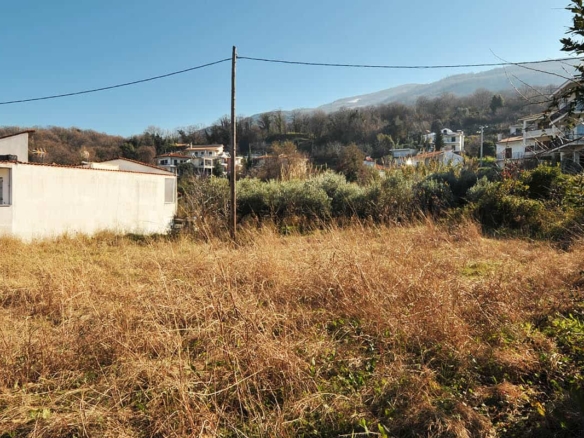 Προβατίδης μεσιτικά πώληση παραθαλάσσβν οικοπέδων και αγροτεμαχίων στην Πιερία και θεσσαλία-Στόμιο θέα από ψιλα στο οικόπεδο με άλλες κατοικίες στο βάθος και ελαίωνας